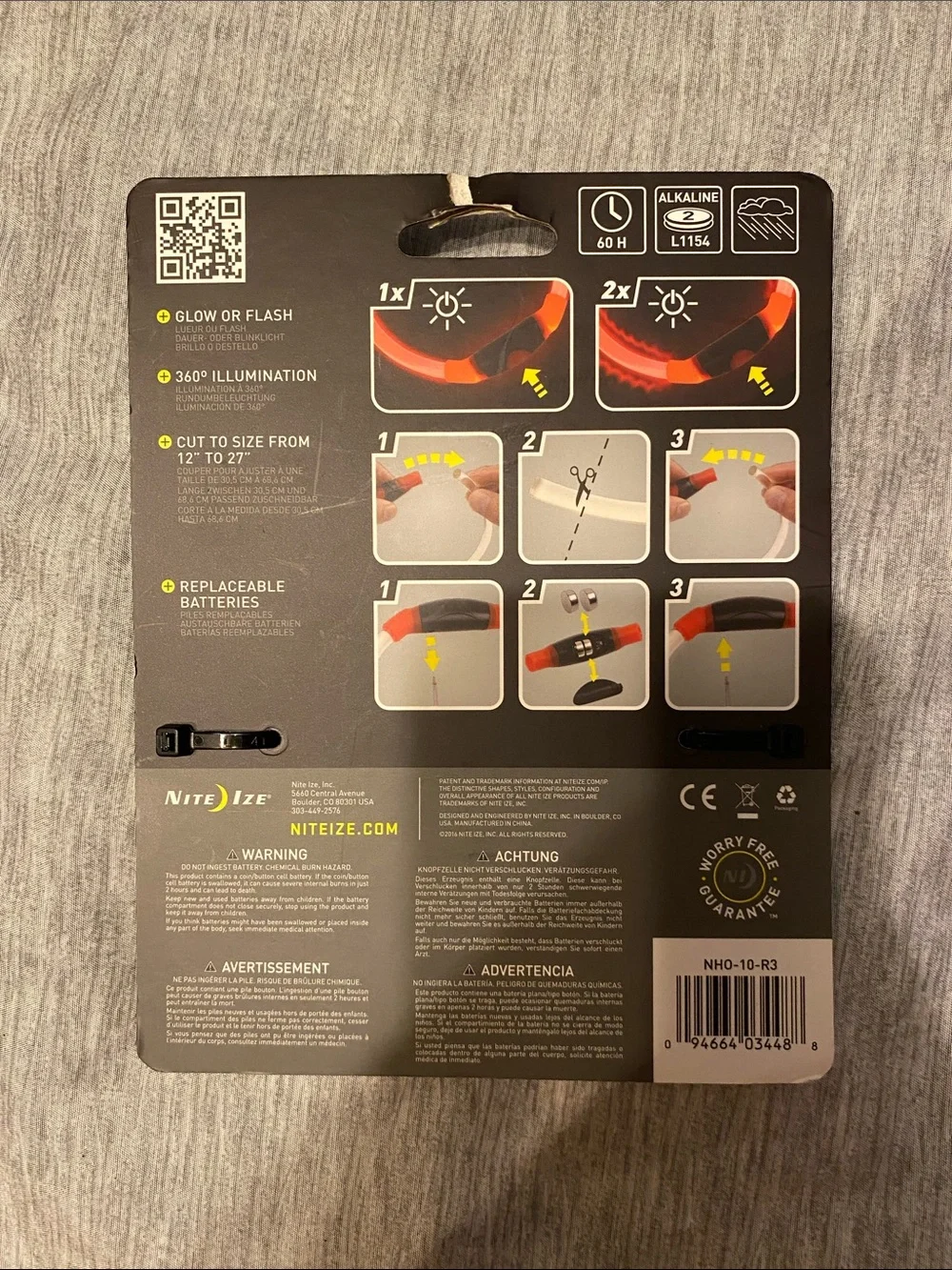 Nite Ize NiteHowl LED Safety Necklace in Red Universal Size NEW